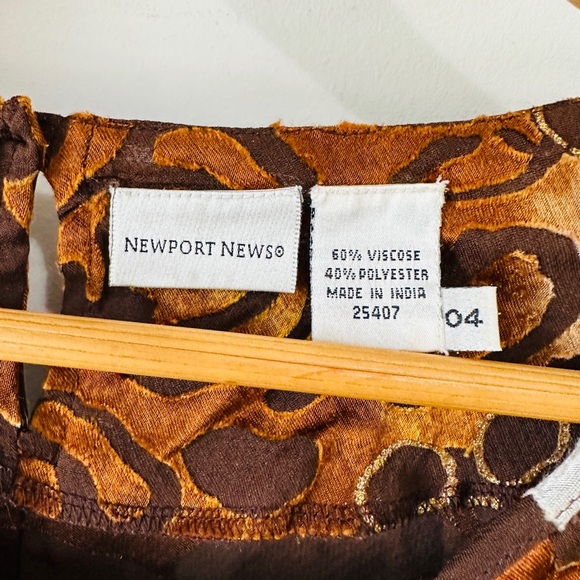 Multi-Color Laser Cut Leopard Print Pleated Blouse w Balloon Sleeves Size 04 - Picture 9 of 10